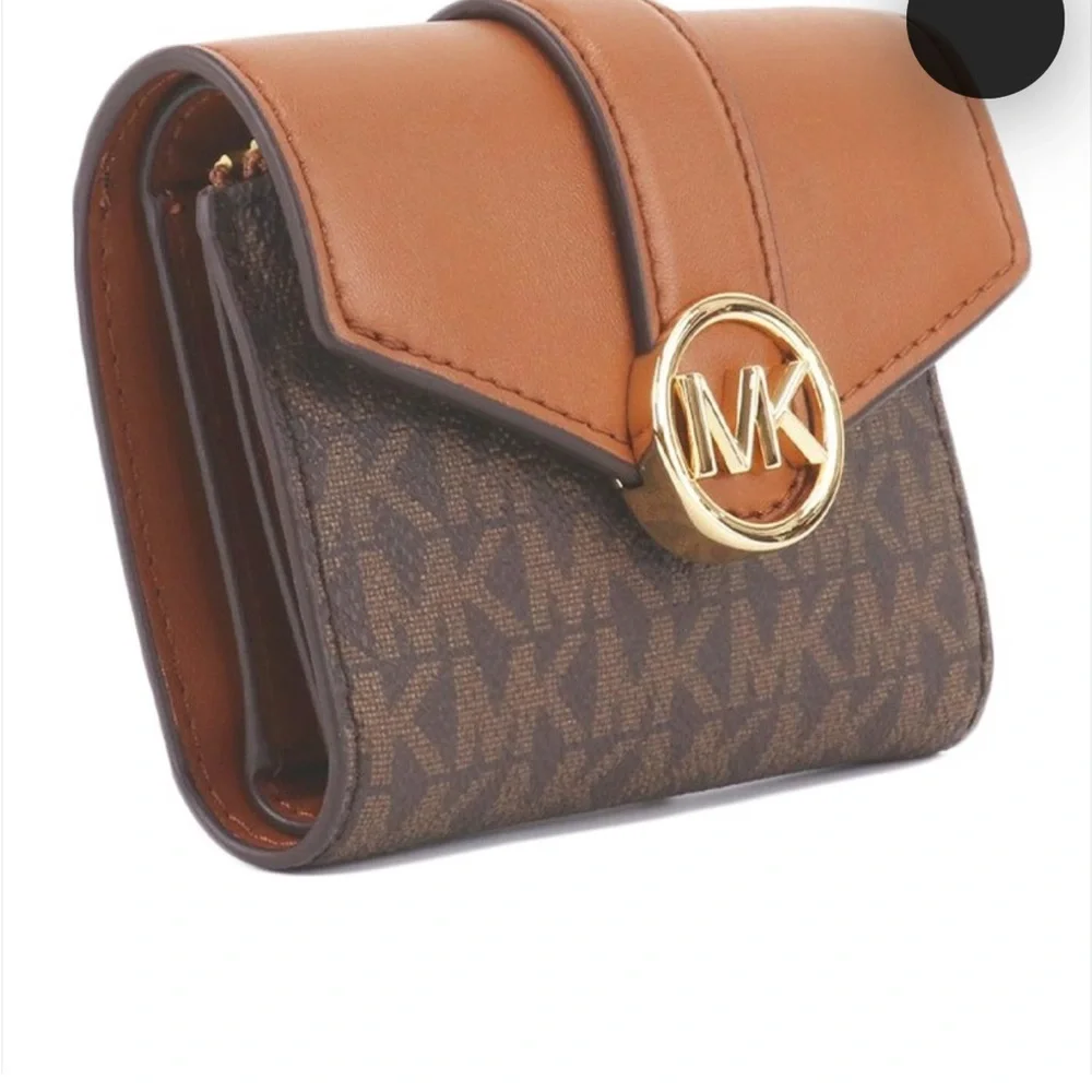 MICHAEL KORS Carmen Medium Faux Leather Belted Satchel & MD FLAP BIFOLD WALLET